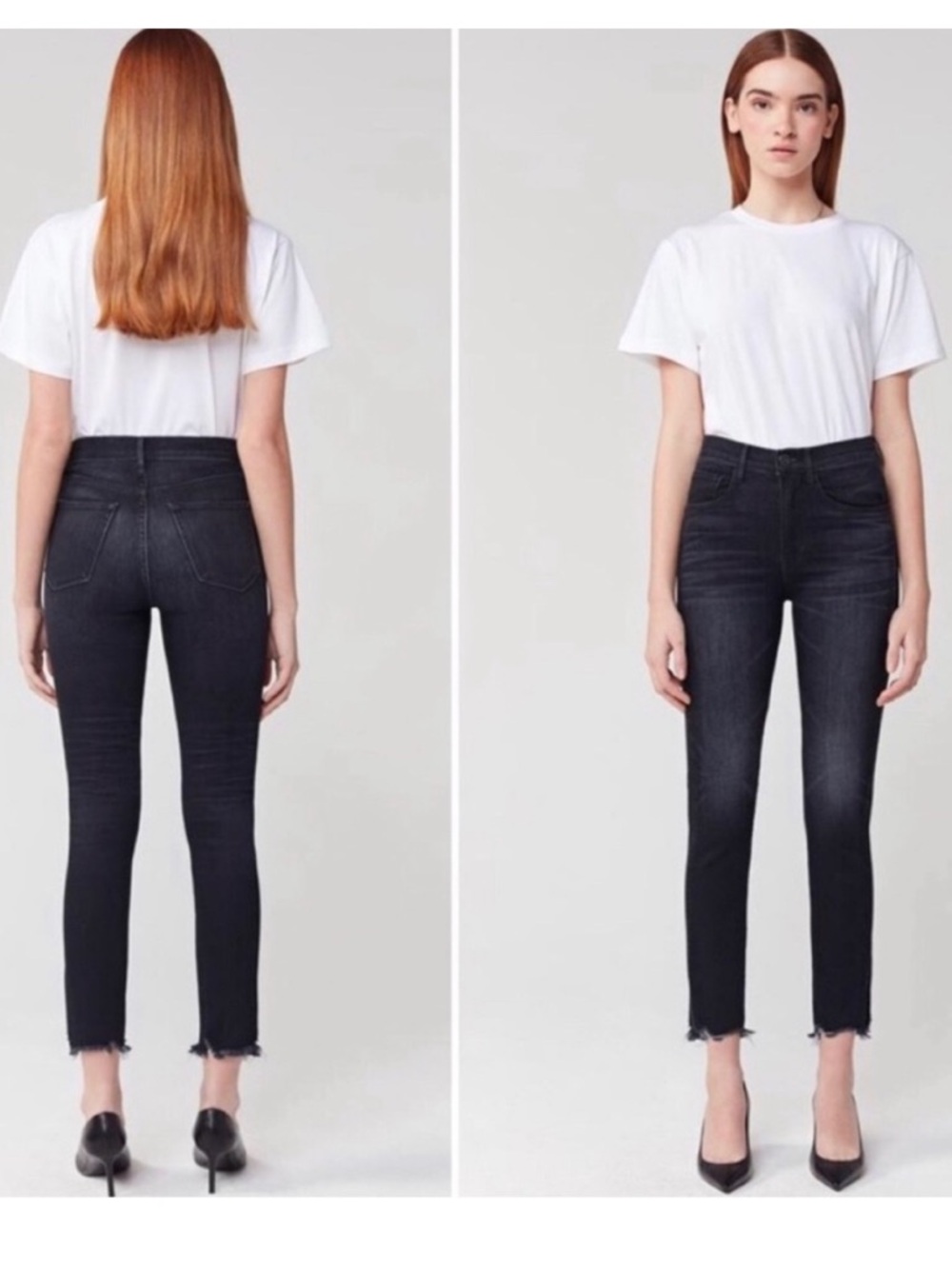 3x1 NYC Black Shake Authentic Straight Leg High-Rise Frayed Jeans Size 28 NWT